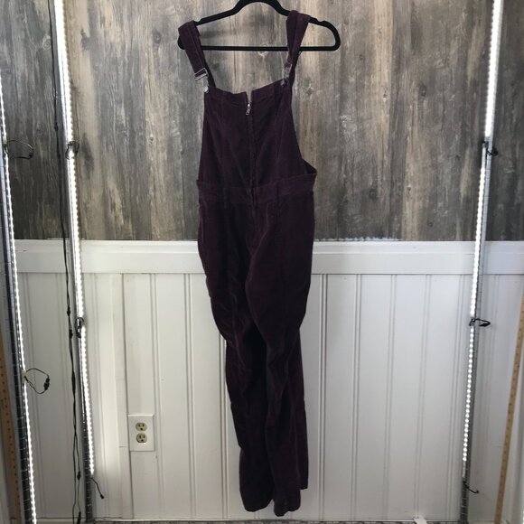 Vanilla Star burgundy stretch corduroy overalls size L - Picture 1 of 3